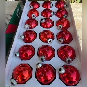 Pyramid Vintage red glass ball ornaments